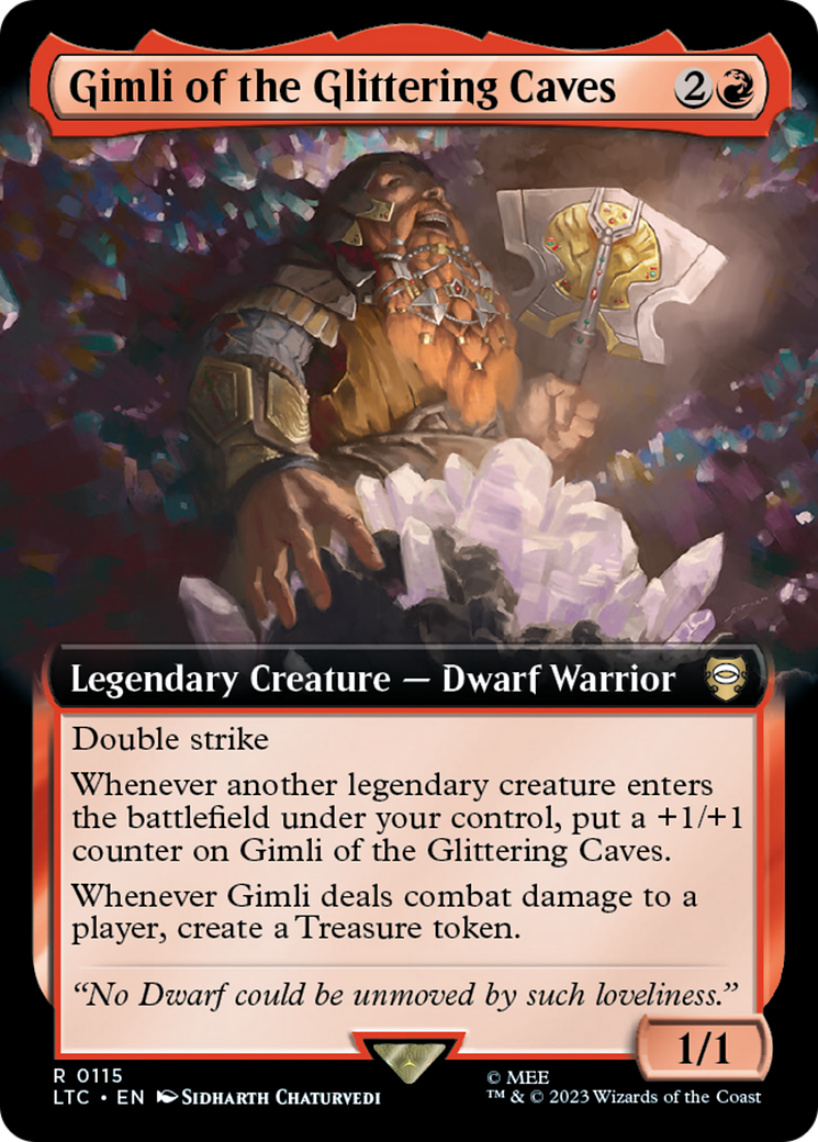 Gimli of the Glittering Caves (LTC-115) - Tales of Middle-earth Commander: (Extended Art) Foil