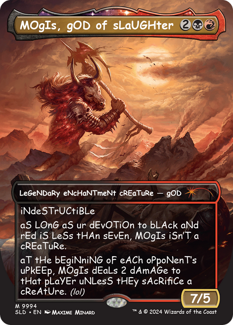 Mogis, God of Slaughter (SLD-9994) - Secret Lair Drop: (enchantment) (Borderless)
