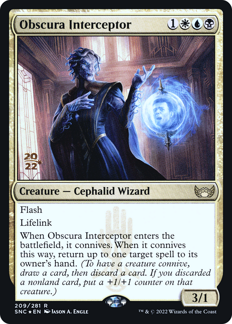 Obscura Interceptor (PRE-209S) - Streets of New Capenna Promos Foil
