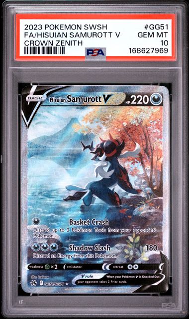 Hisuian Samurott V Crown Zenith Galarian Gallery GG51/GG70 PSA 10