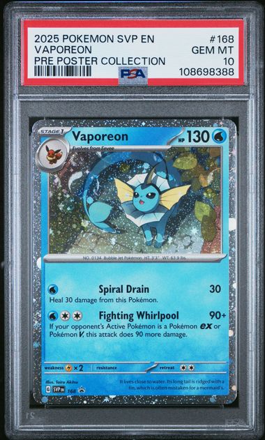 Vaporeon Promo SVP 168 PSA 10