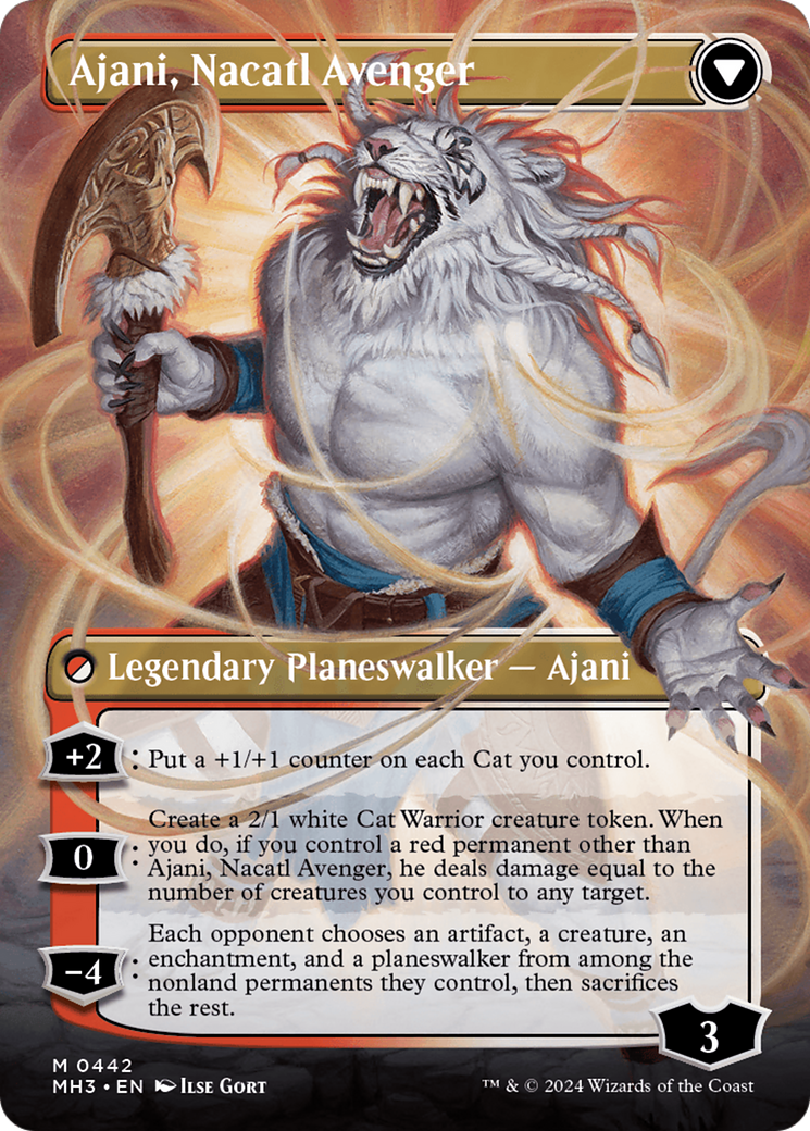 Ajani, Nacatl Pariah (Borderless) (MH3-442) - Modern Horizons 3 (Borderless) Foil