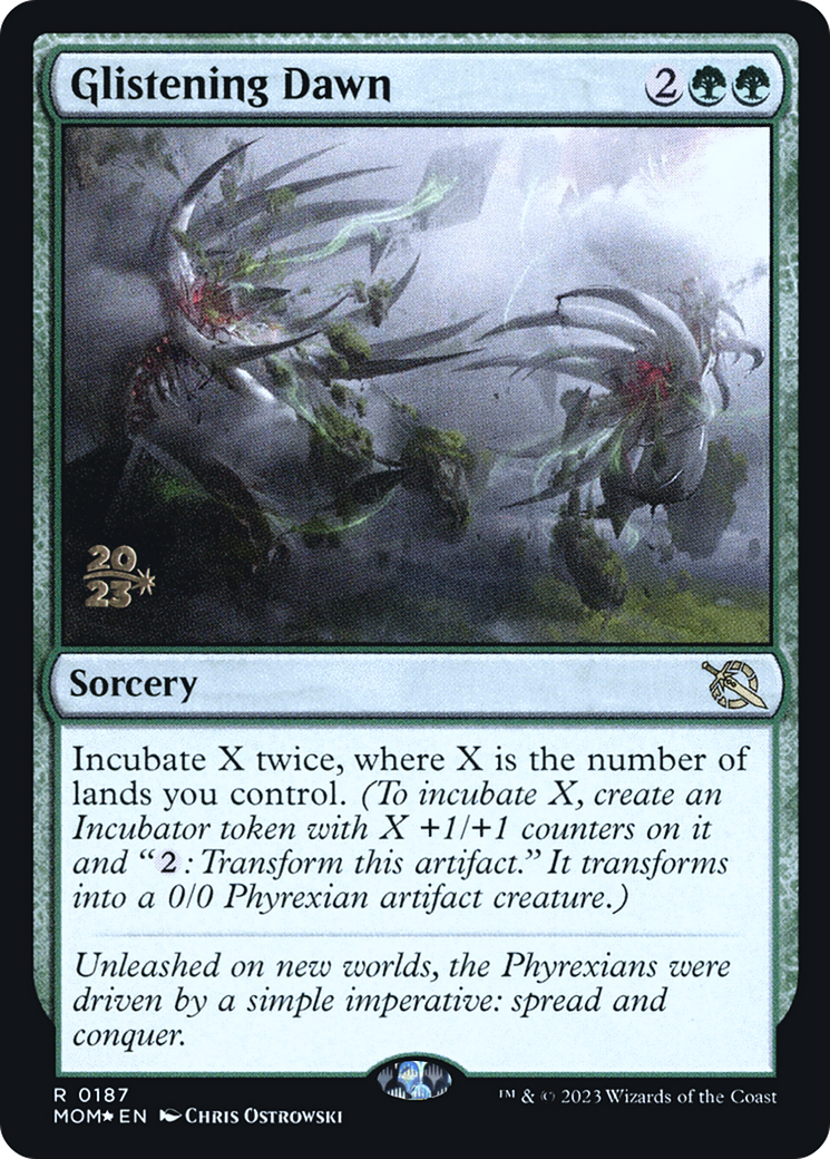 Glistening Dawn (PRE-187) - March of the Machine Promos Foil