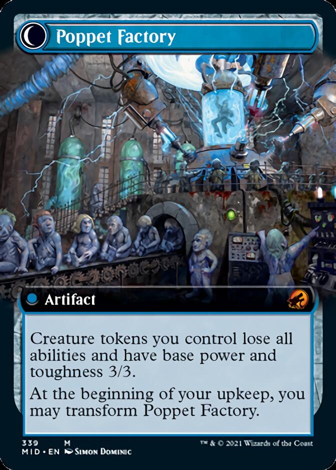 Poppet Stitcher // Poppet Factory (MID-339) - Innistrad: Midnight Hunt: (Extended Art, Double Faced Transform) Foil