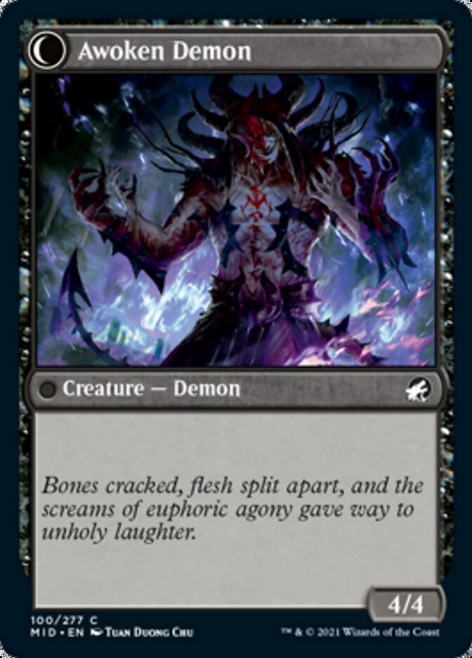 Ecstatic Awakener // Awoken Demon (MID-100) - Innistrad: Midnight Hunt: (Double Faced Transform) Foil
