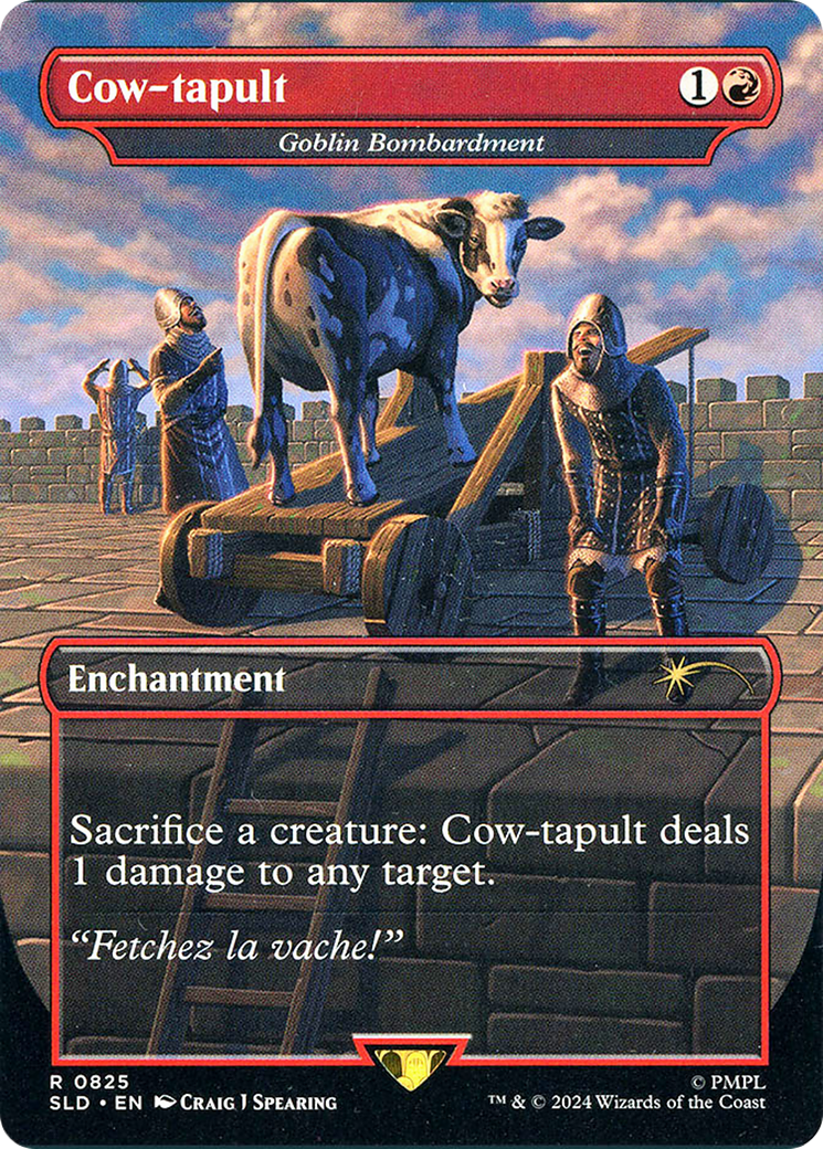 Goblin Bombardment (SLD-825) - Secret Lair Drop / Cow-tapult (Borderless)
