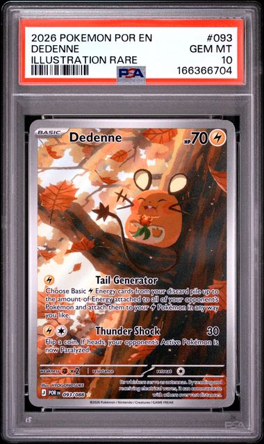 Dedenne Illustration Rare Perfect Order 093/088 PSA 10