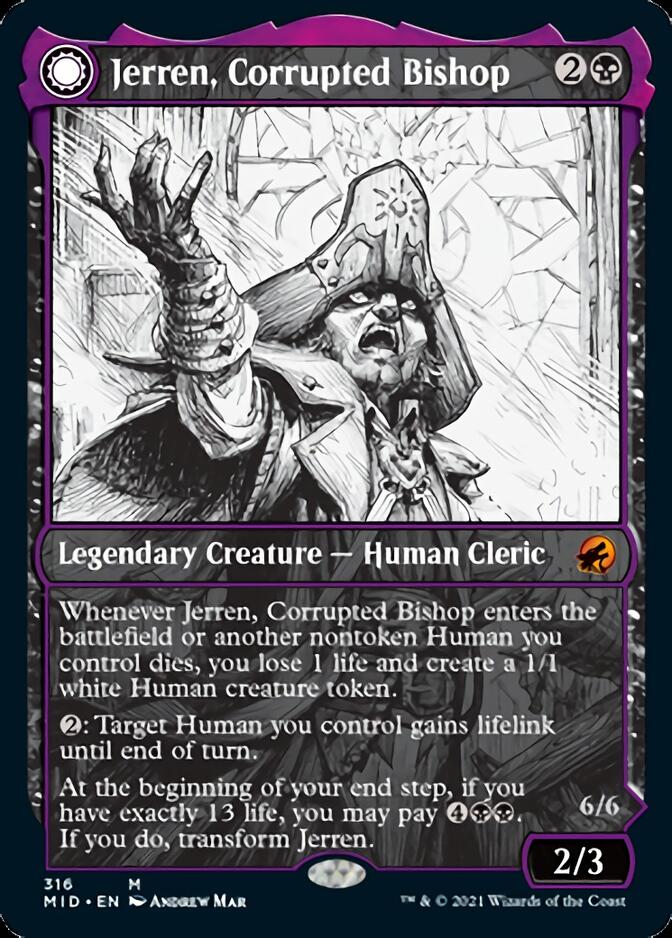 Jerren, Corrupted Bishop // Ormendahl, the Corrupter (MID-316) - Innistrad: Midnight Hunt: (Showcase, Double Faced Transform) Foil