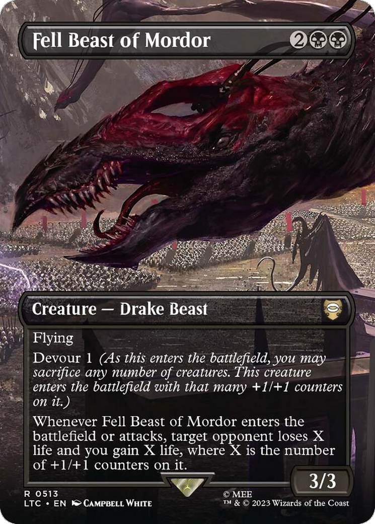 Fell Beast of Mordor (LTC-513) - Tales of Middle-earth Commander (Borderless) Foil