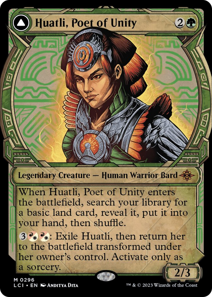 Huatli, Poet of Unity // Roar of the Fifth People (LCI-296) - The Lost Caverns of Ixalan: (Showcase)