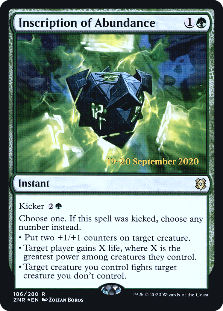 Inscription of Abundance (PRE-186S) - Zendikar Rising Promos Foil