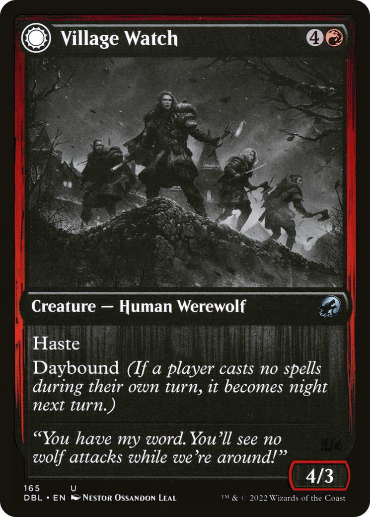 Village Watch // Village Reavers (DBL-165) - Innistrad: Double Feature: (Double Faced Transform) Foil