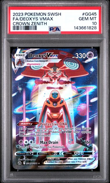 Deoxys Vmax Crown Zenith GG45/GG70 PSA 10