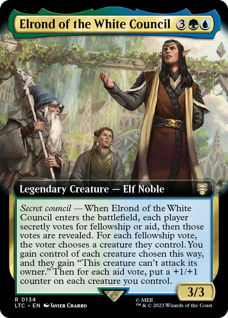 Elrond of the White Council (LTC-134) - Tales of Middle-earth Commander: (Extended Art) Foil