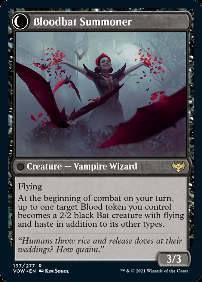 Voldaren Bloodcaster // Bloodbat Summoner (VOW-137) - Innistrad: Crimson Vow: (Double Faced Transform) Foil