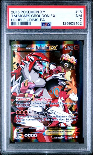 Team Magma's Groudon EX Double Crisis 15/34 PSA 7