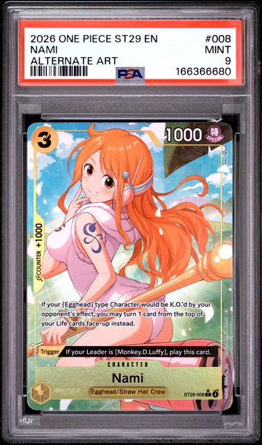 Nami Parallel Starter Deck Egghead ST29-008 PSA 9