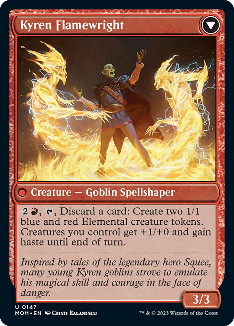 Invasion of Mercadia // Kyren Flamewright (MOM-147) - March of the Machine Foil