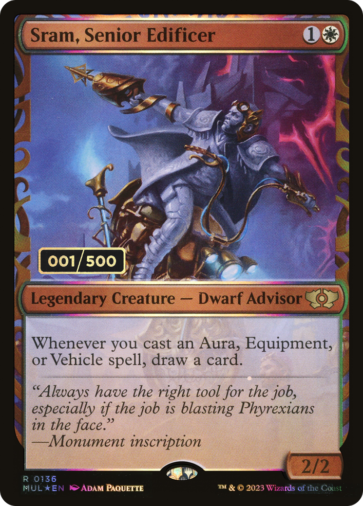 Sram, Senior Edificer (MUL-136) - Multiverse Legends: (Showcase) Foil