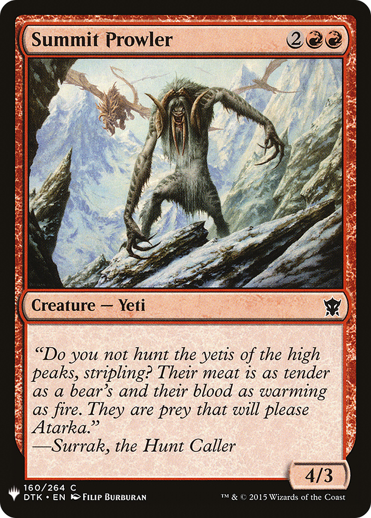 Summit Prowler (LIST-DTK-160) - The List