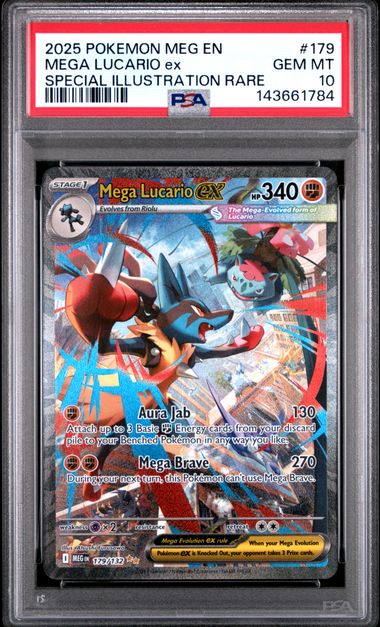 Mega Lucario ex Mega Evolution 179/132 PSA 10
