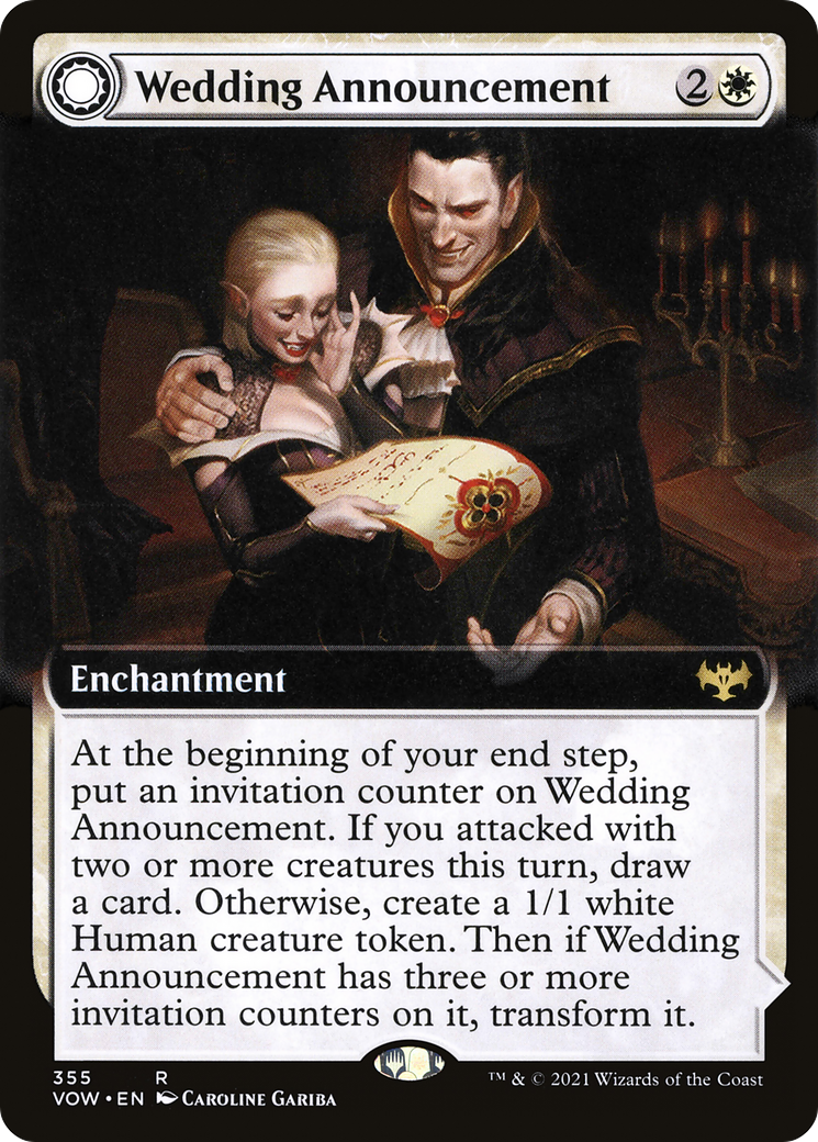 Wedding Announcement // Wedding Festivity (VOW-355) - Innistrad: Crimson Vow: (Extended Art, Double Faced Transform) Foil