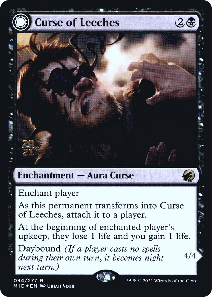 Curse of Leeches // Leeching Lurker (PRE-94S) - Innistrad: Midnight Hunt Promos: (Double Faced Transform) Foil