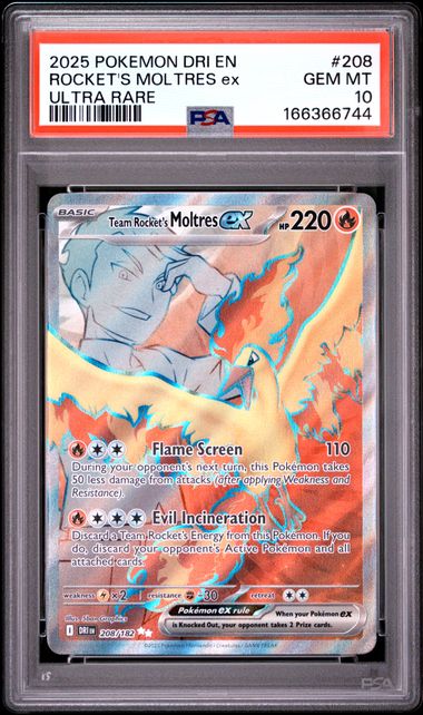 Team Rocket's Moltres ex Destined Rivals 208/182 PSA 10