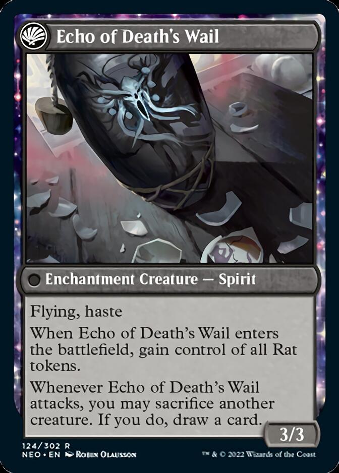 Tribute to Horobi // Echo of Death's Wail (NEO-124) - Kamigawa: Neon Dynasty: (fandfc, enchantment) Foil