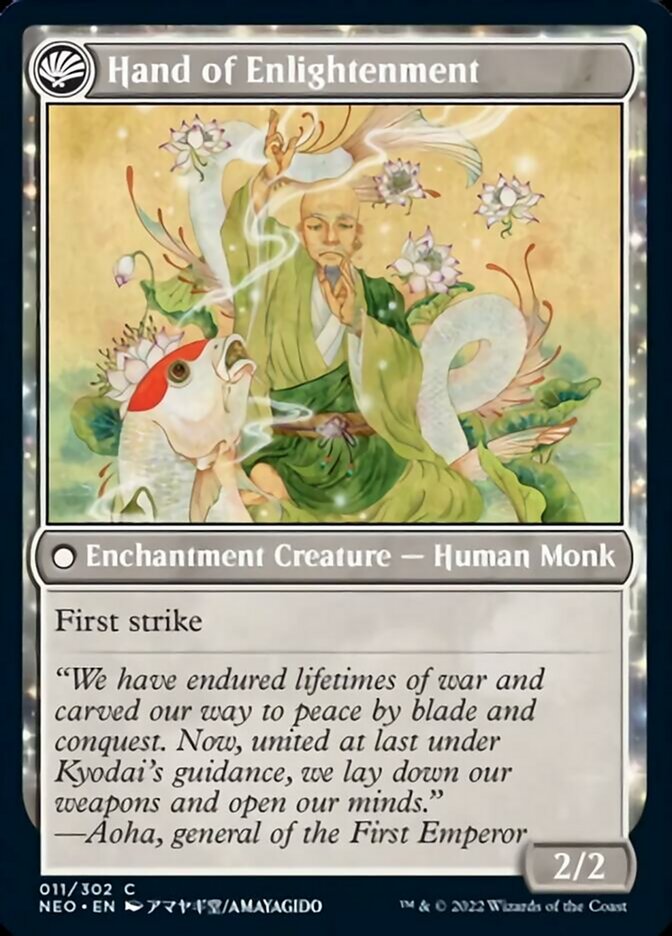 Era of Enlightenment // Hand of Enlightenment (NEO-011) - Kamigawa: Neon Dynasty: (fandfc, enchantment) Foil