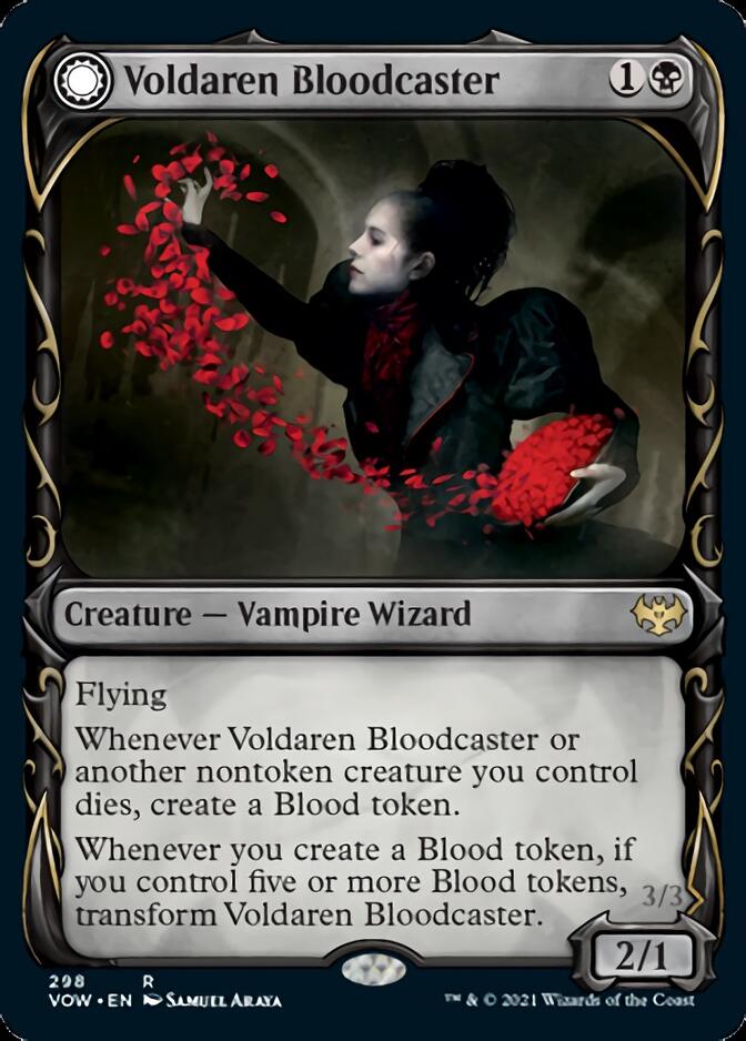 Voldaren Bloodcaster // Bloodbat Summoner (VOW-298) - Innistrad: Crimson Vow: (Showcase, Double Faced Transform) Foil