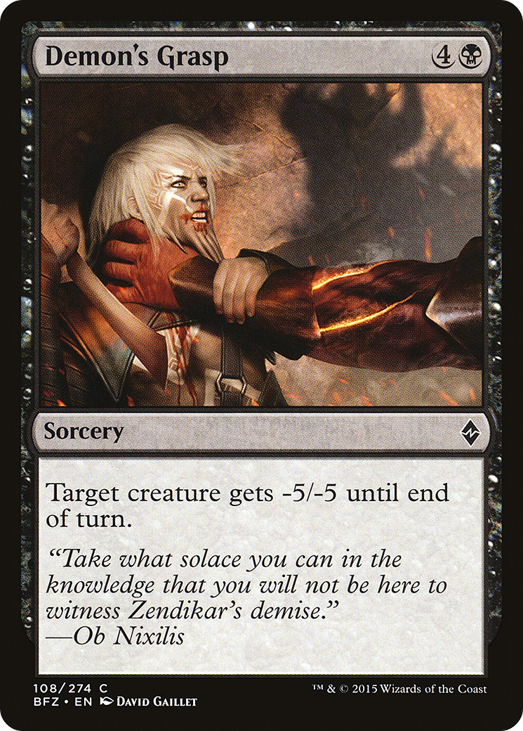 Demon's Grasp (BFZ-108) - Battle for Zendikar