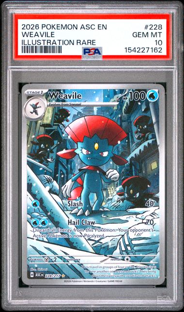 Weavile Ascended Heroes 228/217 PSA 10