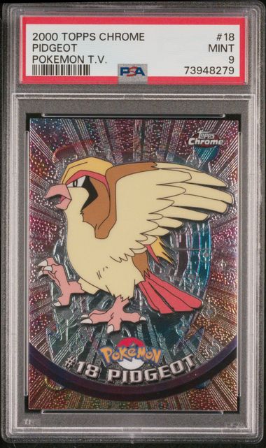 Pokemon: Pidgeot 2000 Topps Chrome Pokemon TV 18 PSA 9