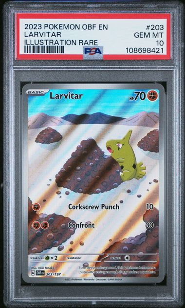 Larvitar Obsidian Flames 203/197 PSA 10