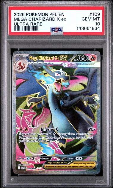 MEGA Charizard X EX full art Phantasmal Flames 109/094 PSA 10