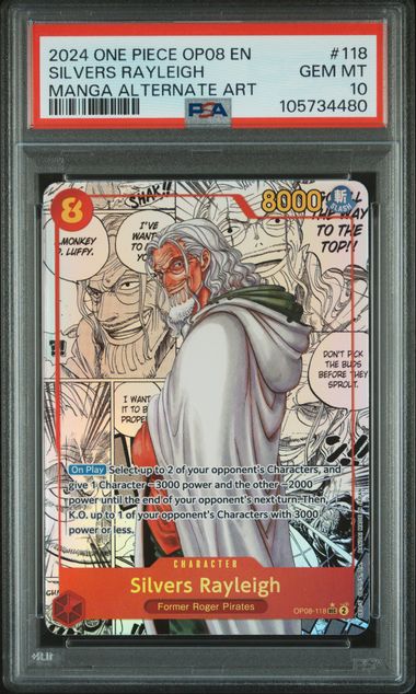 Silvers Rayleigh Manga Two Legends OP08-118 PSA 10