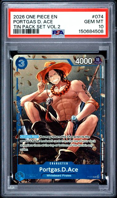 Portgas.D.Ace Tin Pack Set Vol.2 P-074 PSA 10