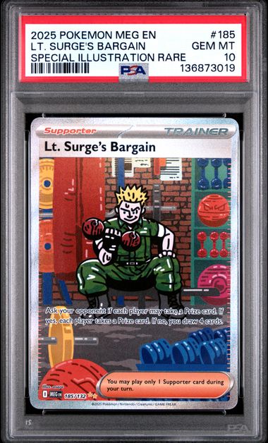 Lt. Surge's Bargain SIR Mega Evolution ME01 185/132 PSA 10