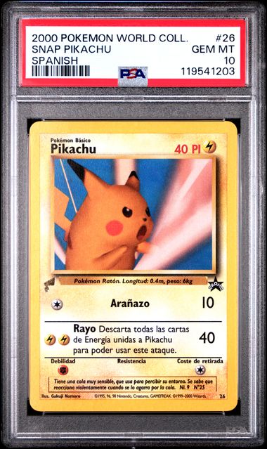 Pikachu (Spanish) 2000 World Collection Promo 26 PSA 10