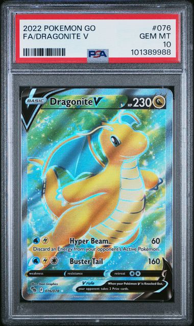 Dragonite V Pokemon GO 076/078 PSA 10