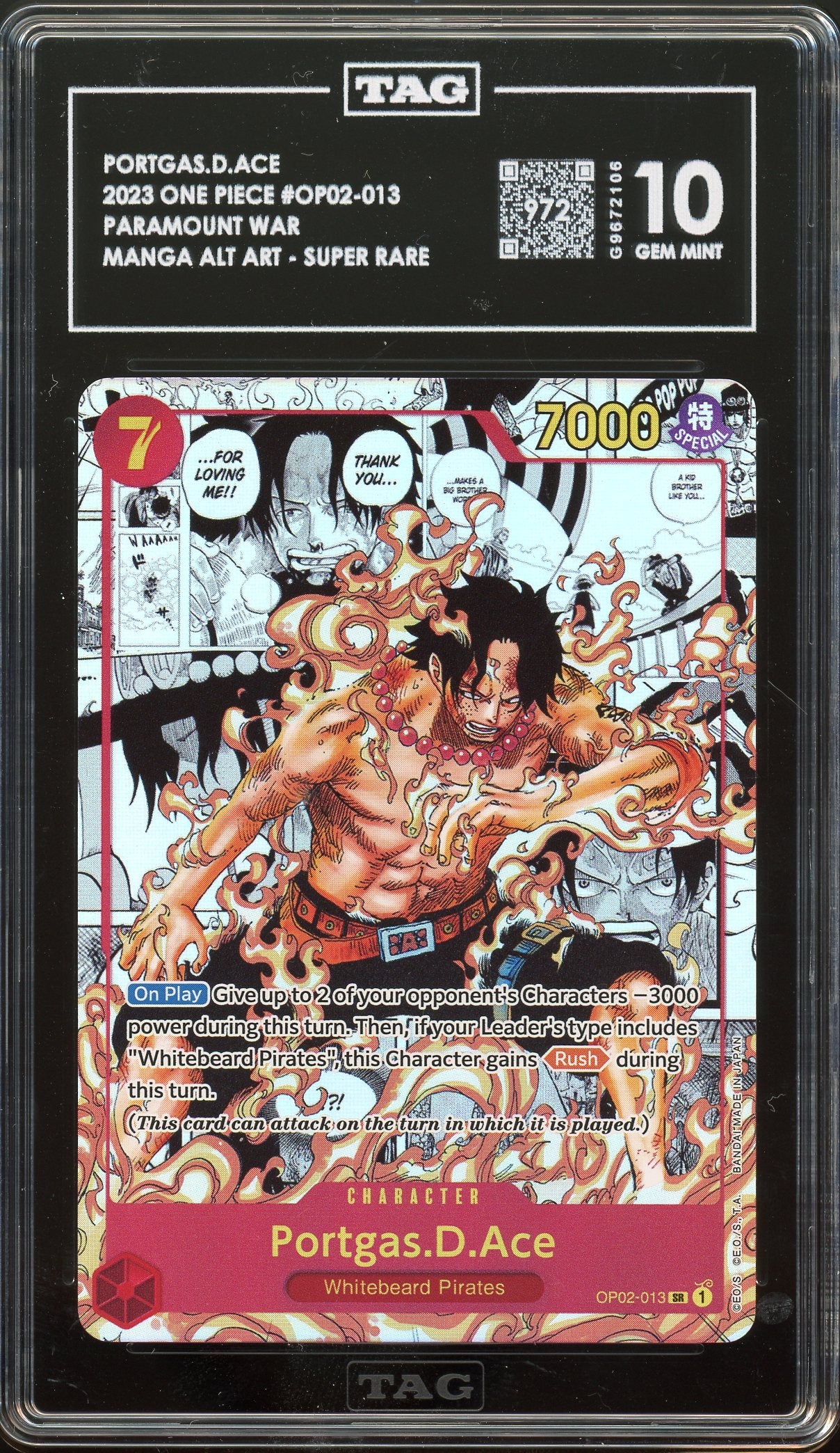 One Piece Portgas.D.Ace Parallel Alternate Art 2024 Paramount War OP02-013