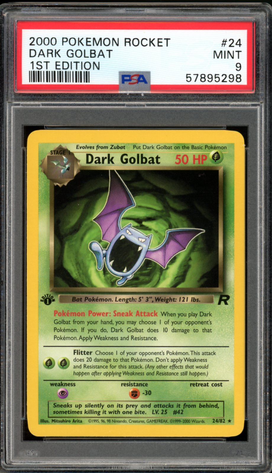 Dark Golbat 1st Edition Team Rocket 24/82 PSA 9