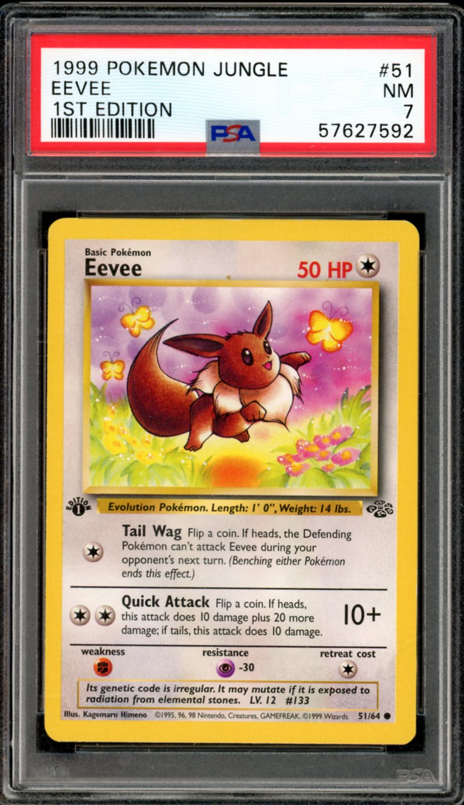 Eevee 1st Edition Jungle 51/64 PSA 7