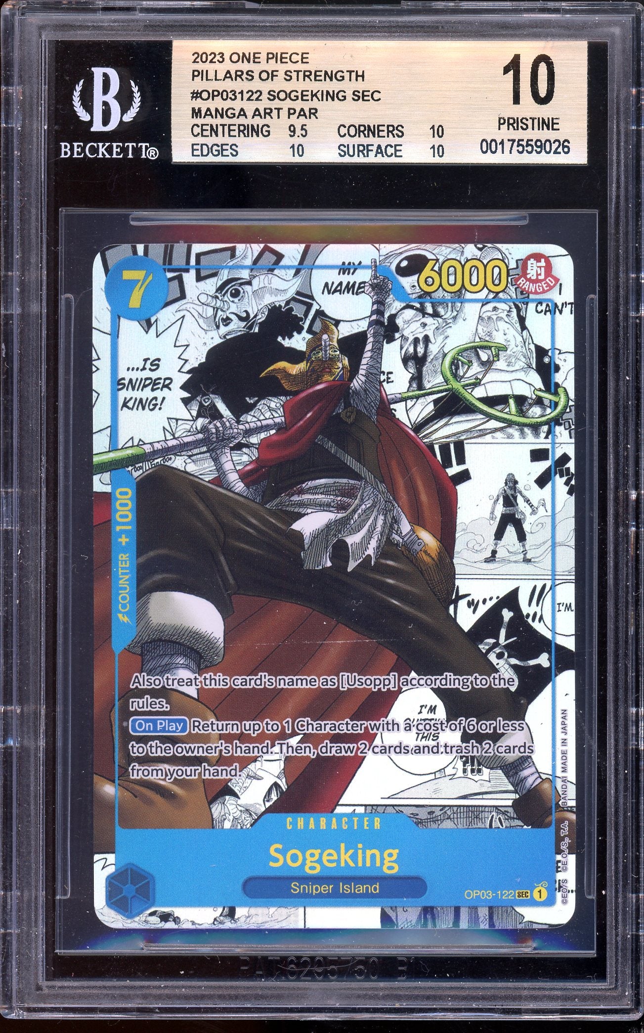 One Piece: Sogeking Manga Pillars of Strength OP03-122 BGS 10