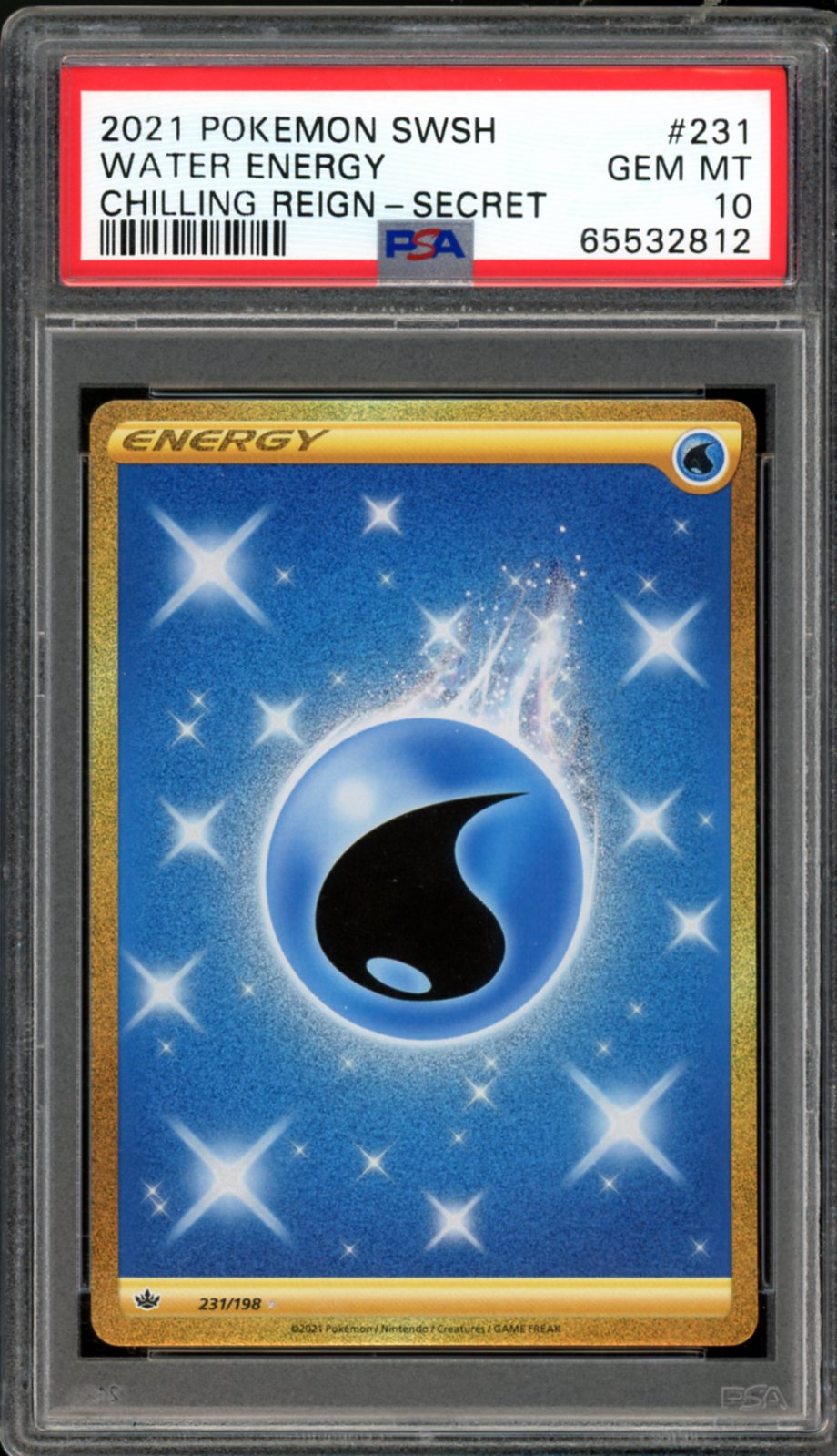 Water Energy Secret Chilling Reign 231/198 PSA 10