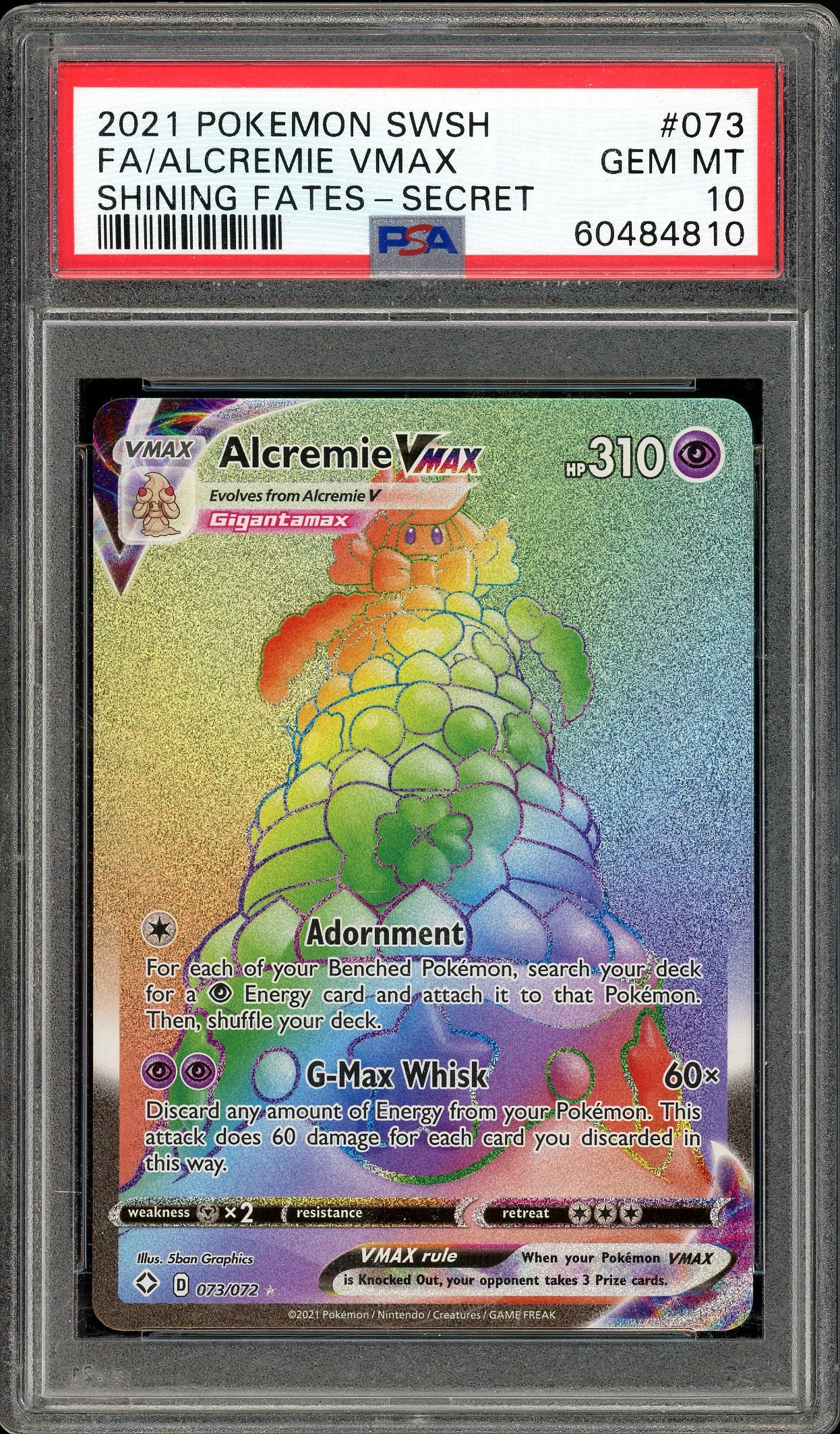 Alcremie VMAX Shining Fates 073/072 PSA 10
