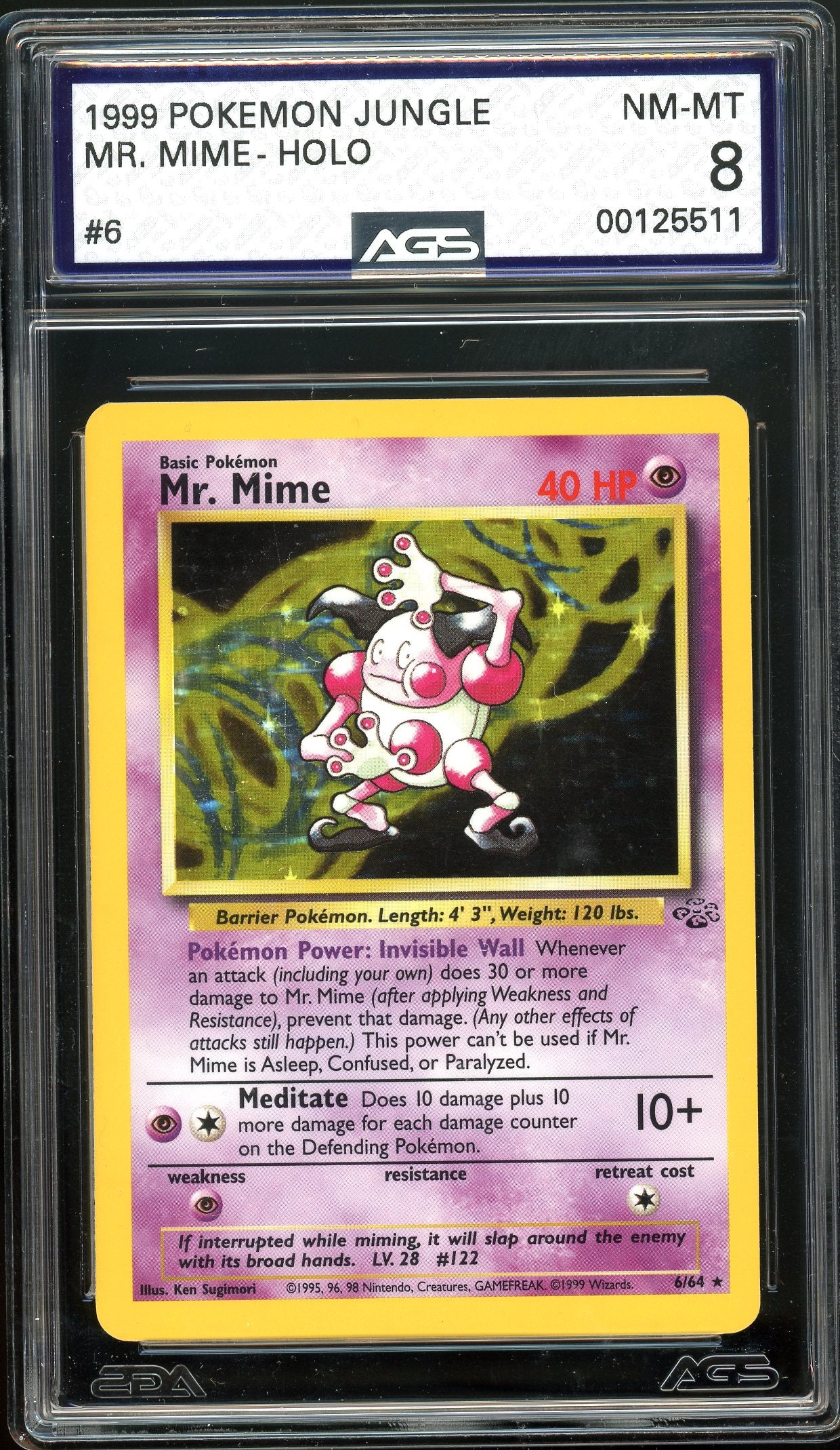 Mr. Mime Jungle Unlimited 6/64 AGS 8