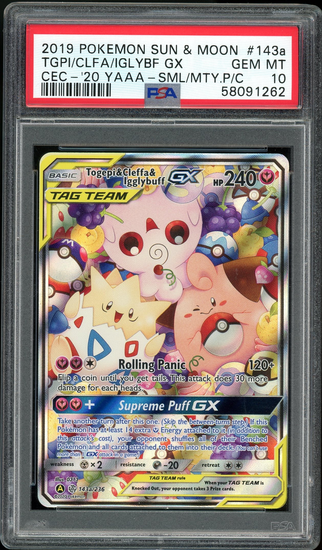 Togepi & Igglybuff & Cleffa GX Promo SM143a PSA 10