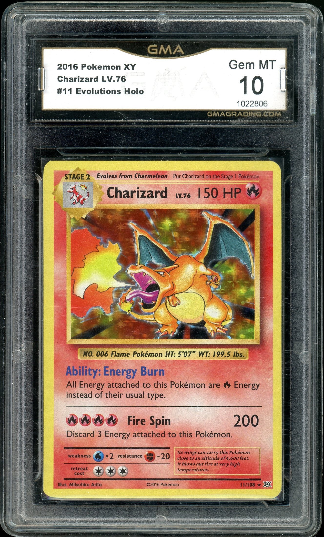 Charizard Evolutions 11/108 GMA 10